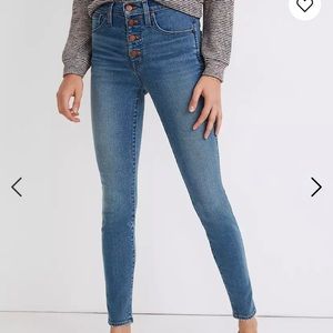 Madewell high rise skinny jeans with button